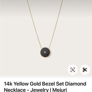 Mejuri 14k solid gold onyx pendant necklace